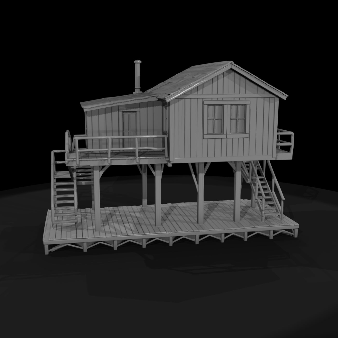 raised-wooden-shelter-small-pier-house-single-room-2b8668