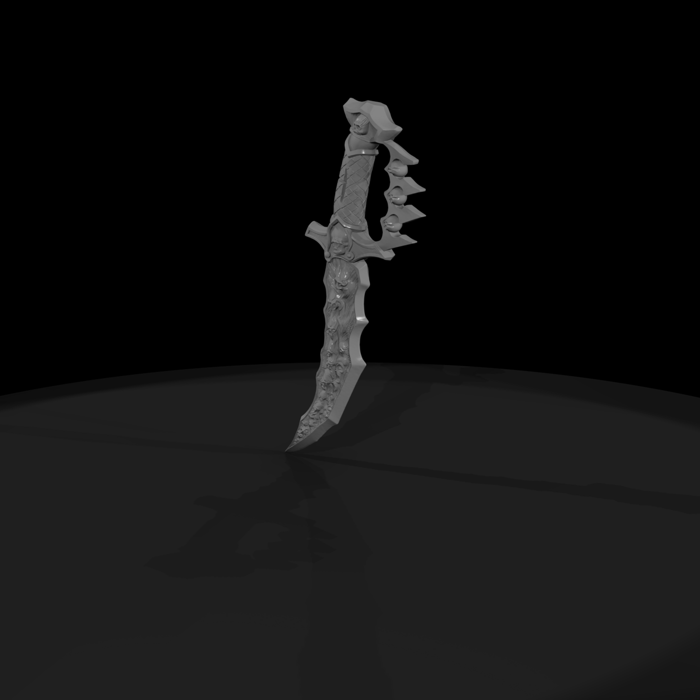 Ornate Gothic Skull Dagger — Fantasy Prop