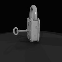 rusted-iron-steel-padlock-with-inserted-skeleton-key — thumbnail 4