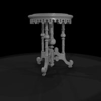 victorian-ornate-carved-round-side-table-3d-model — thumbnail 4