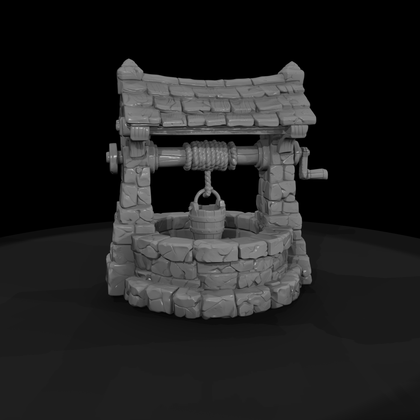 Stone Roofed Village Well