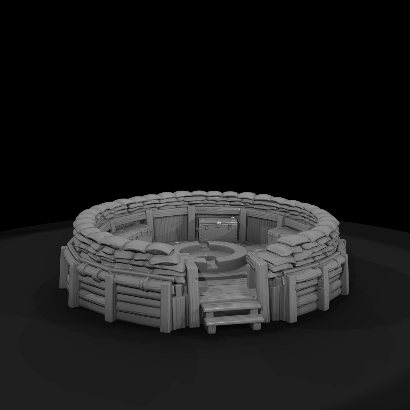 Mil 126 Ww2 England Sandbagged Aa Emplacement
