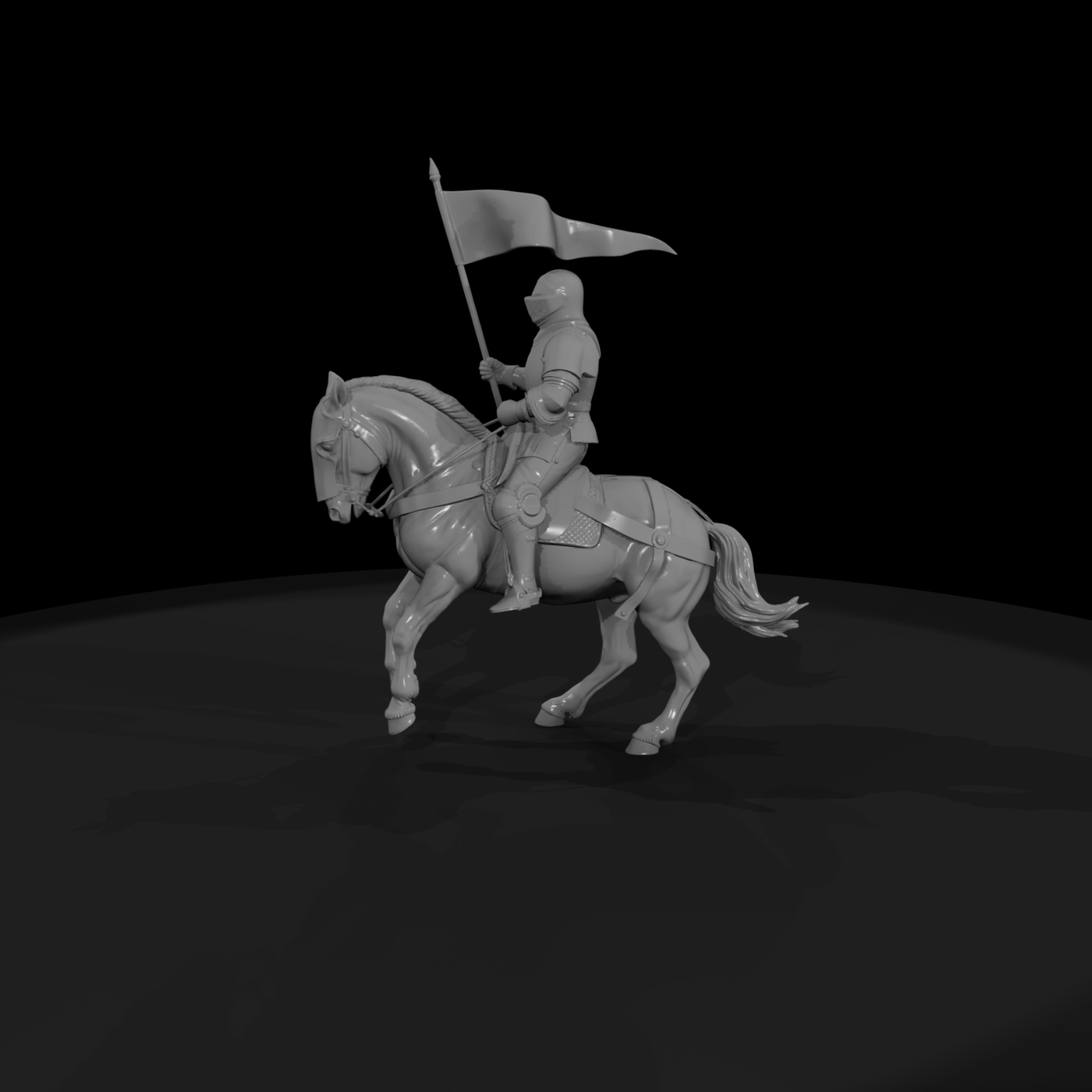 Mounted Knight in Plate Armor
