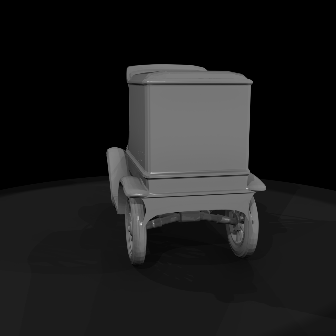 Stylized Classic Vintage Delivery Truck 3D Model 7
