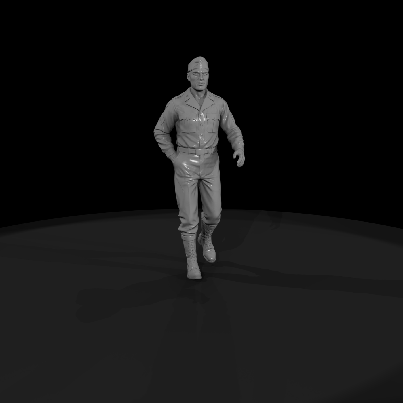 WWII American GI Walking