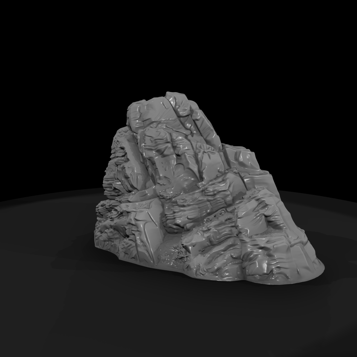 Red Rock Outcrop with Pool at the Base
