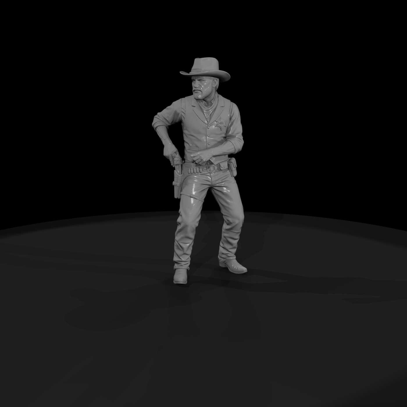 Old West Deputy Drawing a Revolver