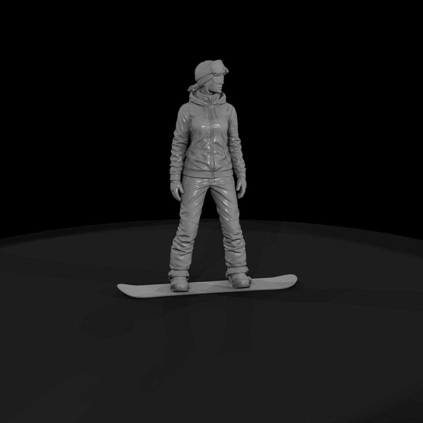 0095 Sports Snowboarder Upright