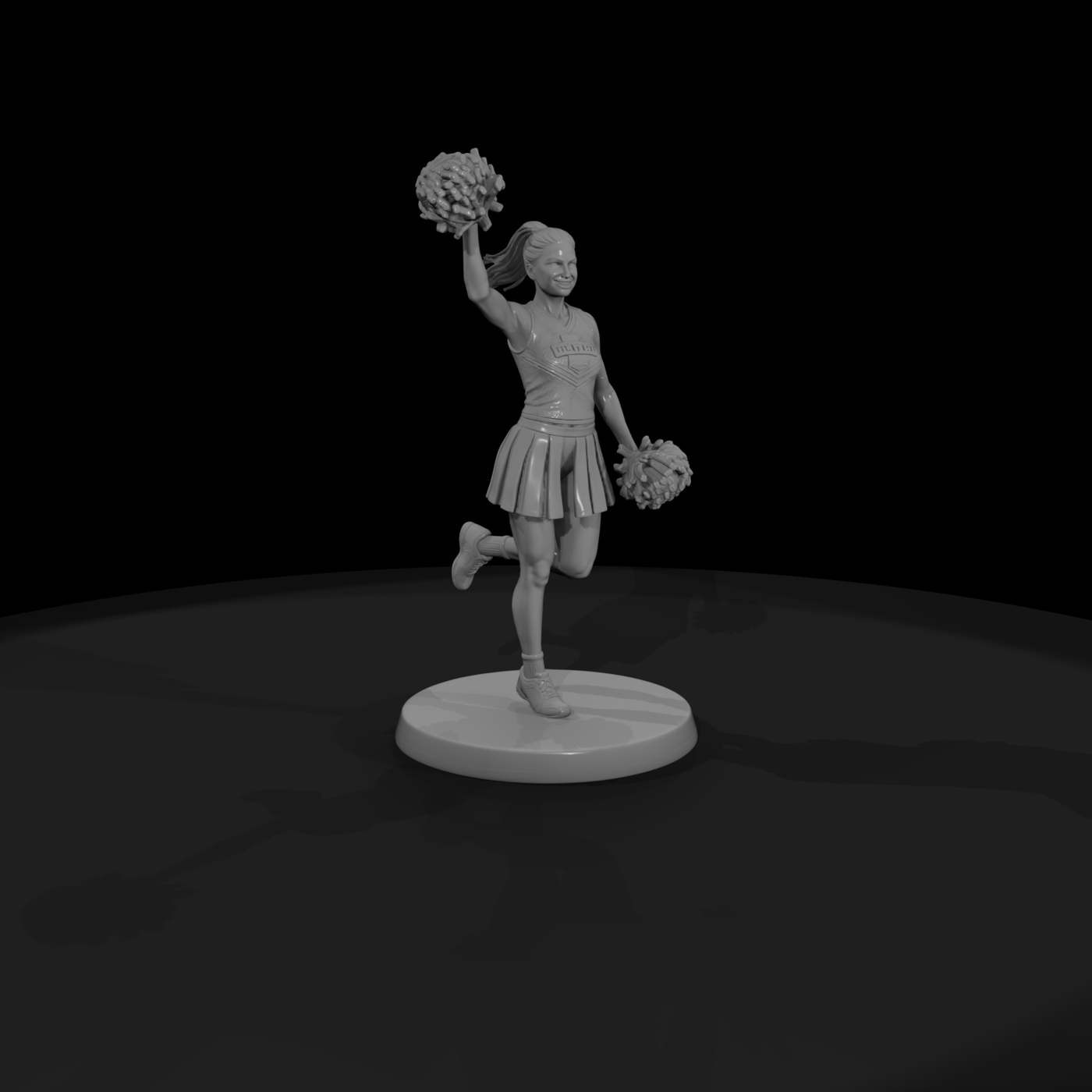 Cheerleader with Pom-Poms