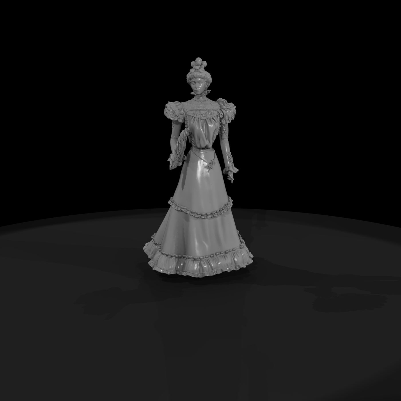 Victorian Lady in Blue Gown