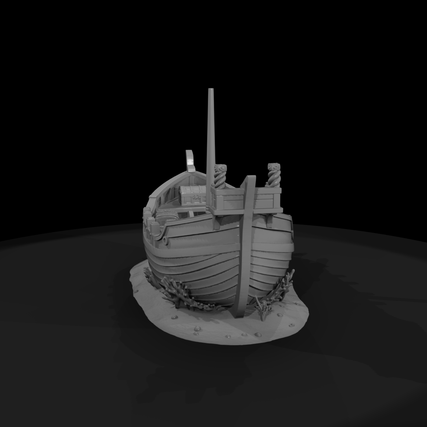 Sunken Medieval Sailboat Shipwreck Terrain