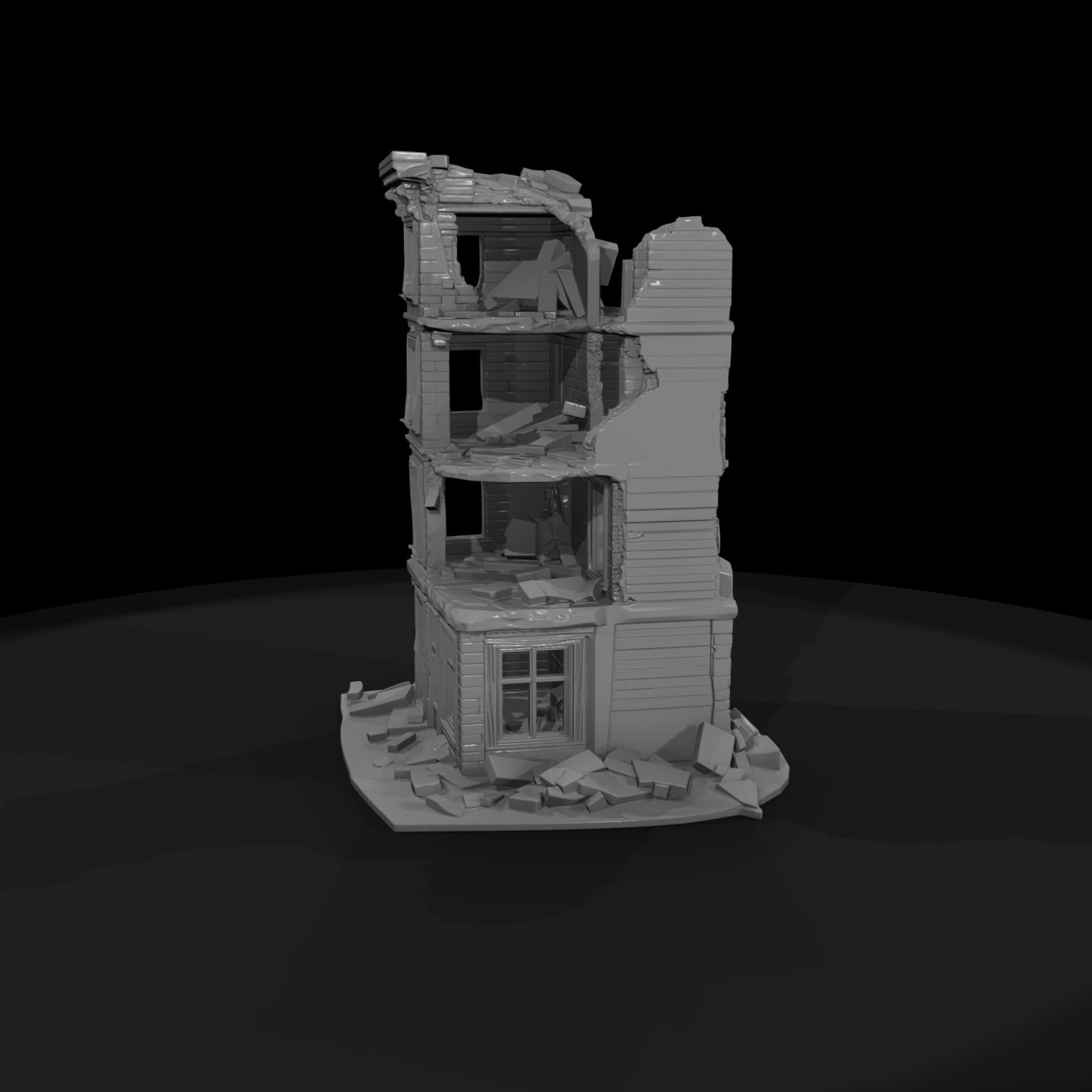 Ruined Brick Townhouse — Detailed