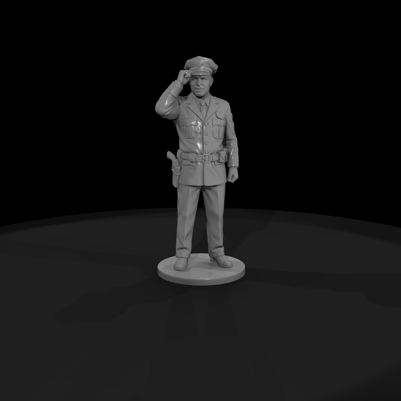 1950s Police Officer Saluting