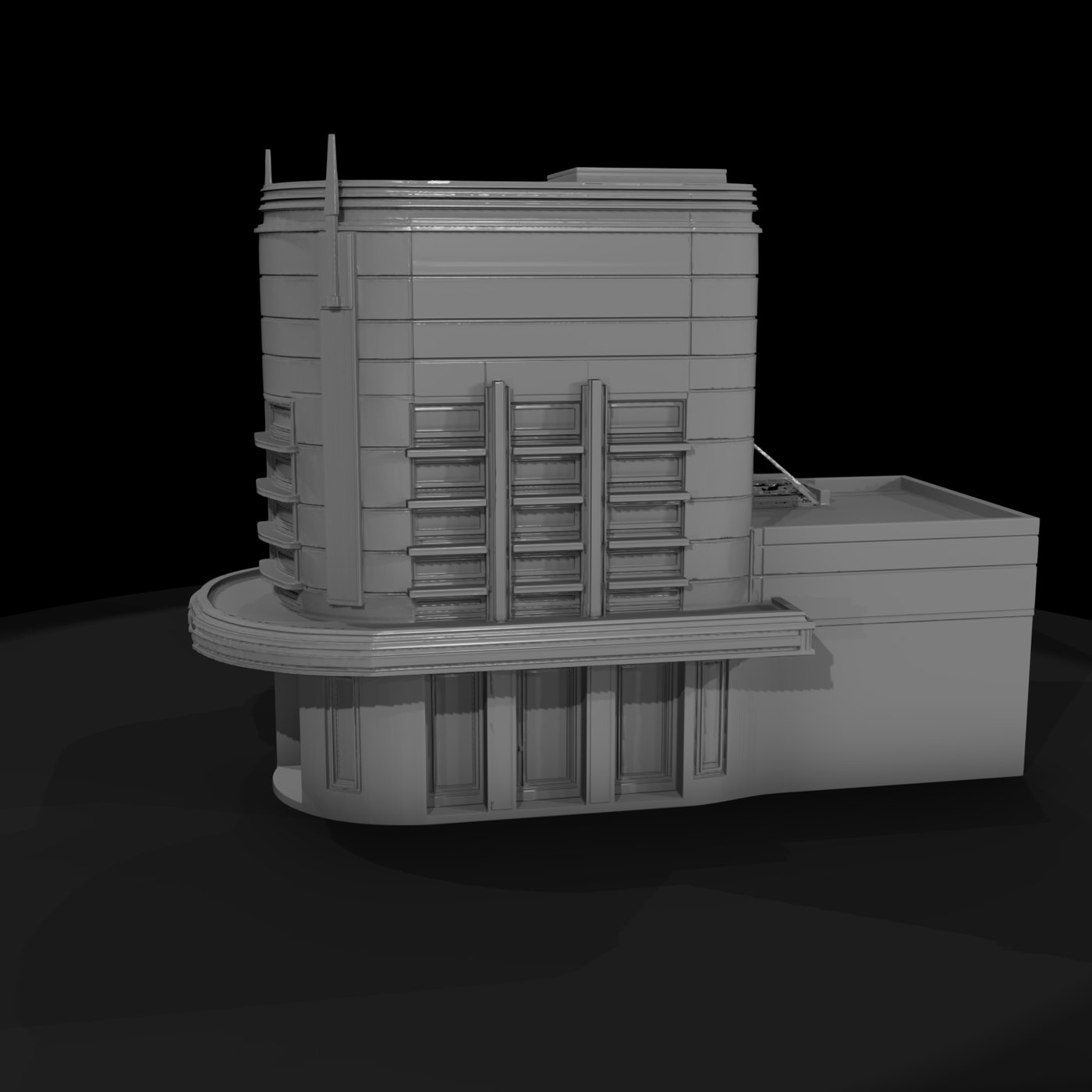 Streamline Moderne Art Deco Cinema — Corner Building