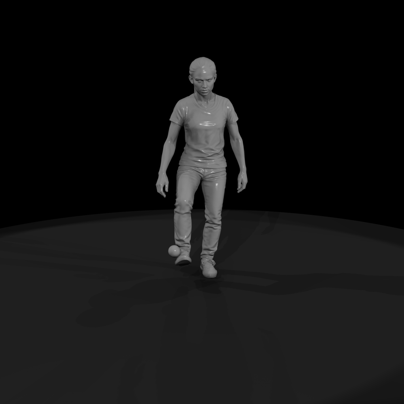 Hacky Sack Player Kicking Footbag