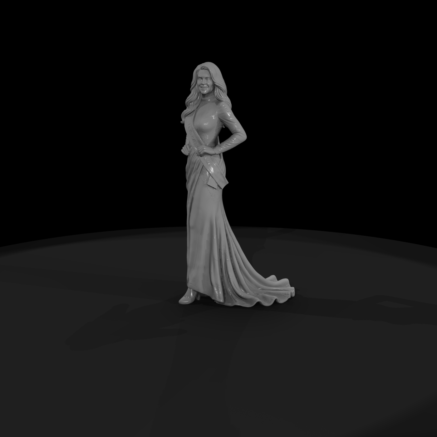 Beauty Pageant Contestant in Gown