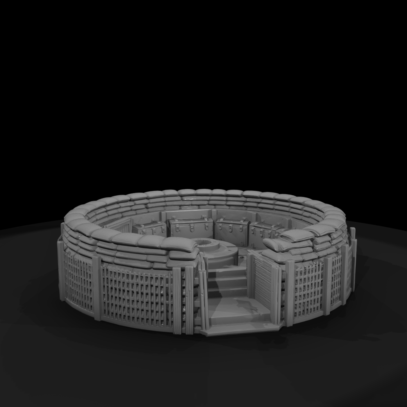 Mil 024 Ww2 England Sandbagged Aa Emplacement