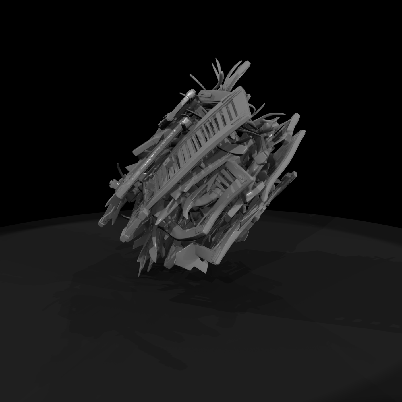 Weathered Wooden Shutter Debris Cluster