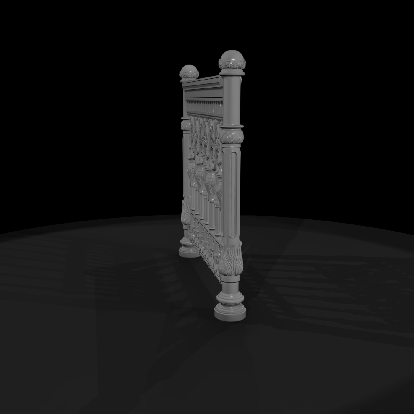 Neoclassical Balcony Railing Segment — Accessory
