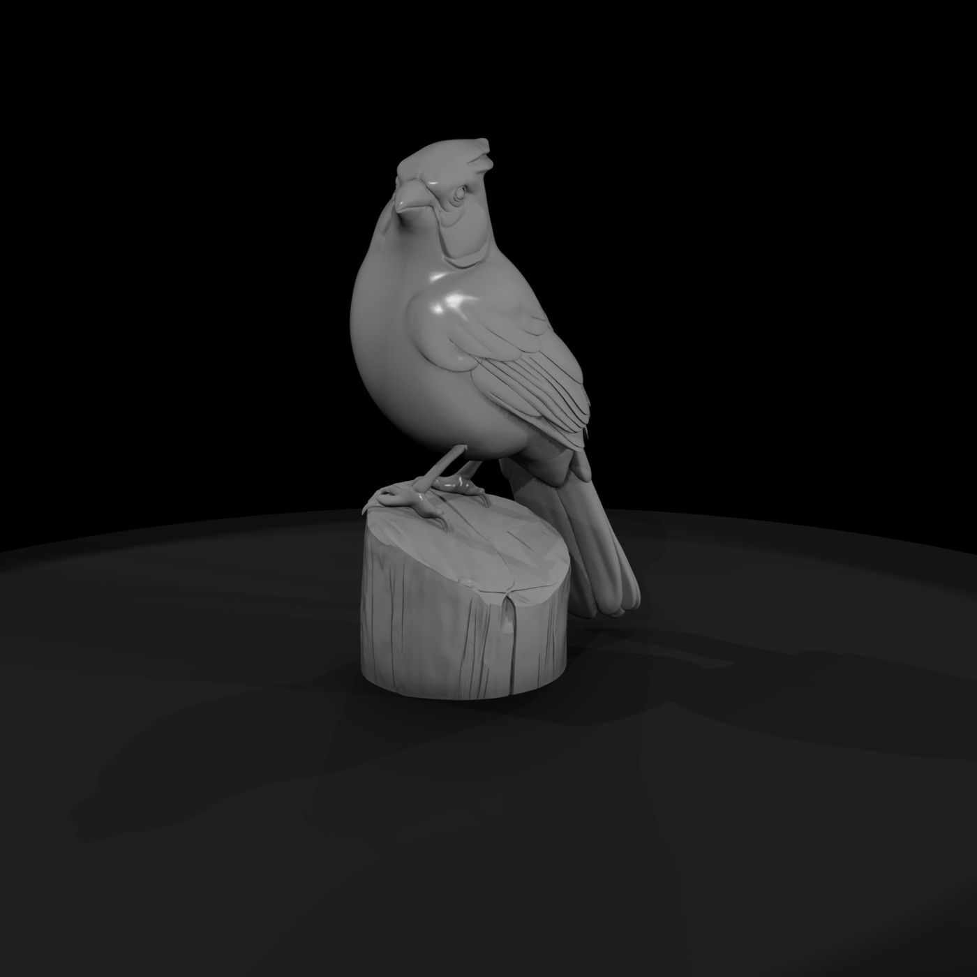 Northern Cardinal on Wood Stump — Accent