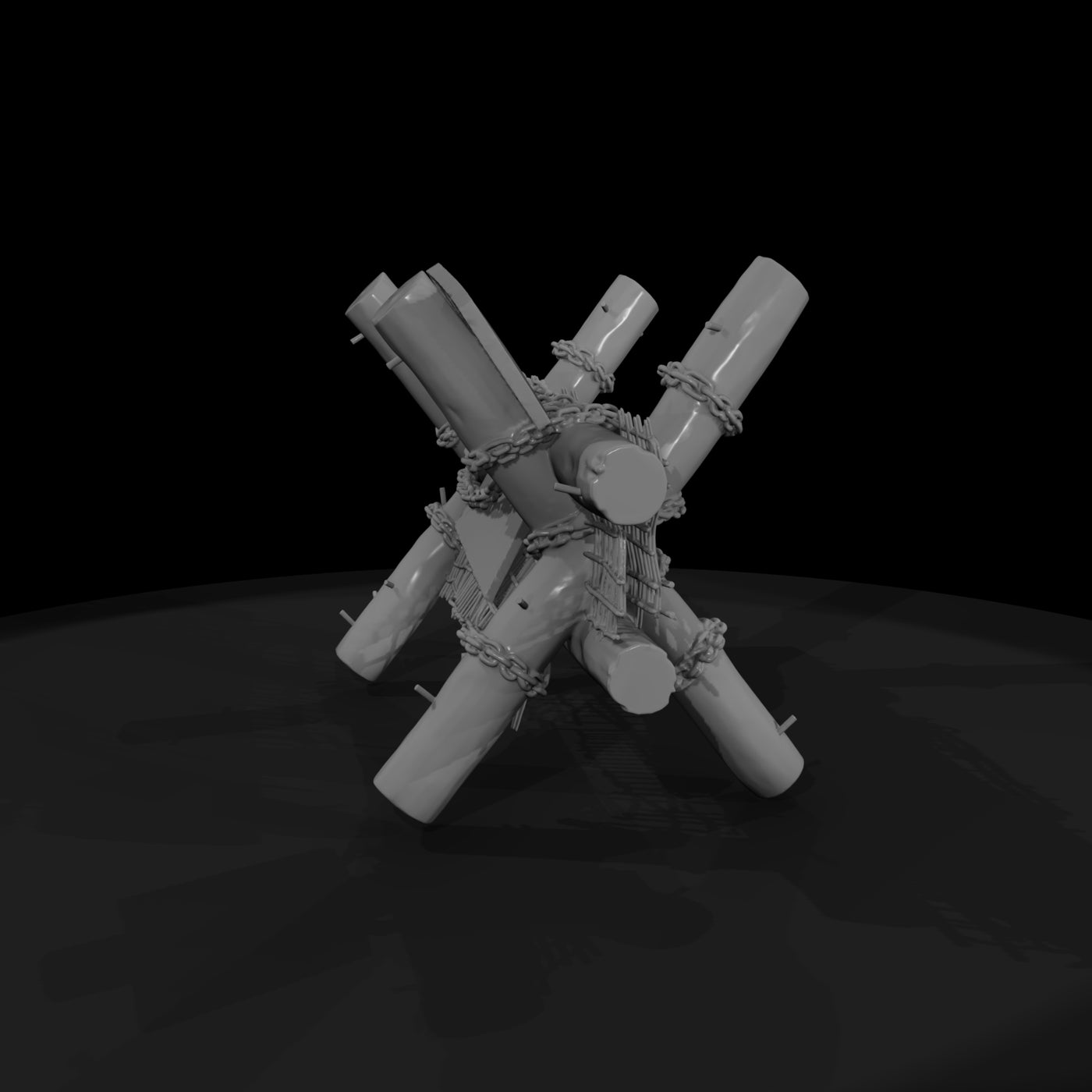 stylized-log-barricade-with-chains-mesh-diorama-terrain-880823