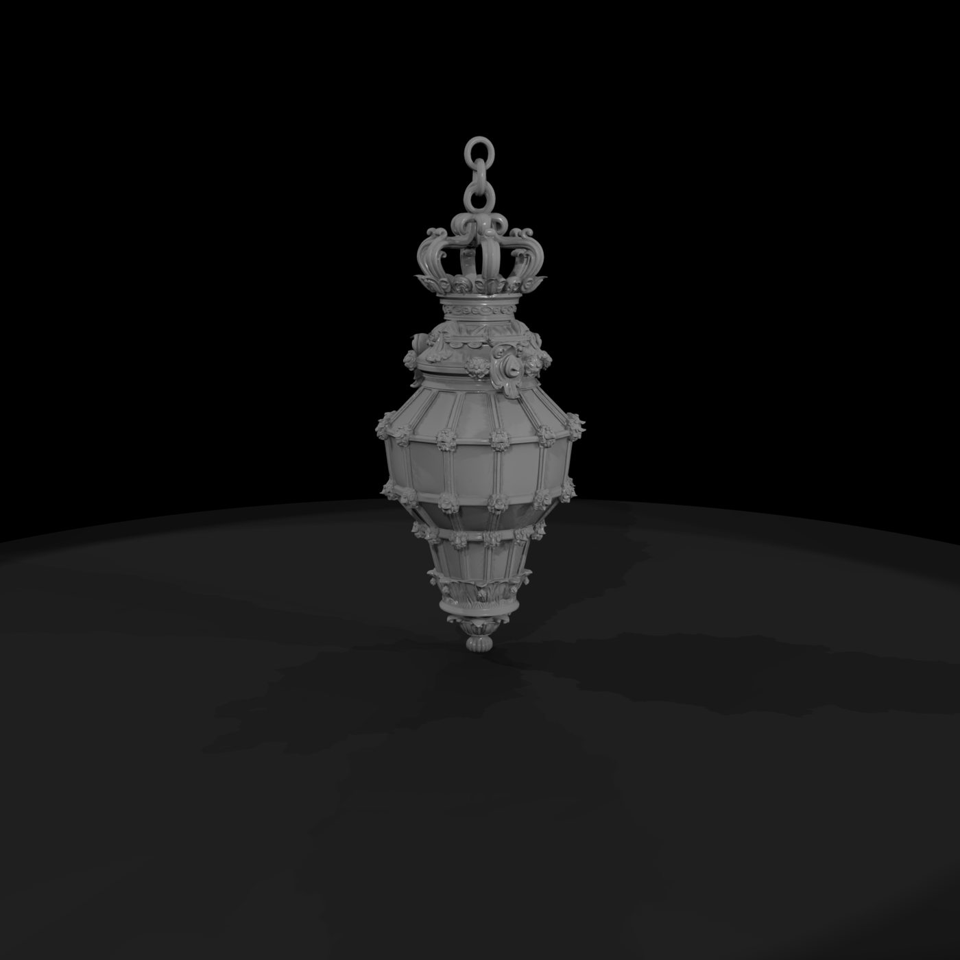 Baroque Pendant Lantern — Ornate Crown Ornament