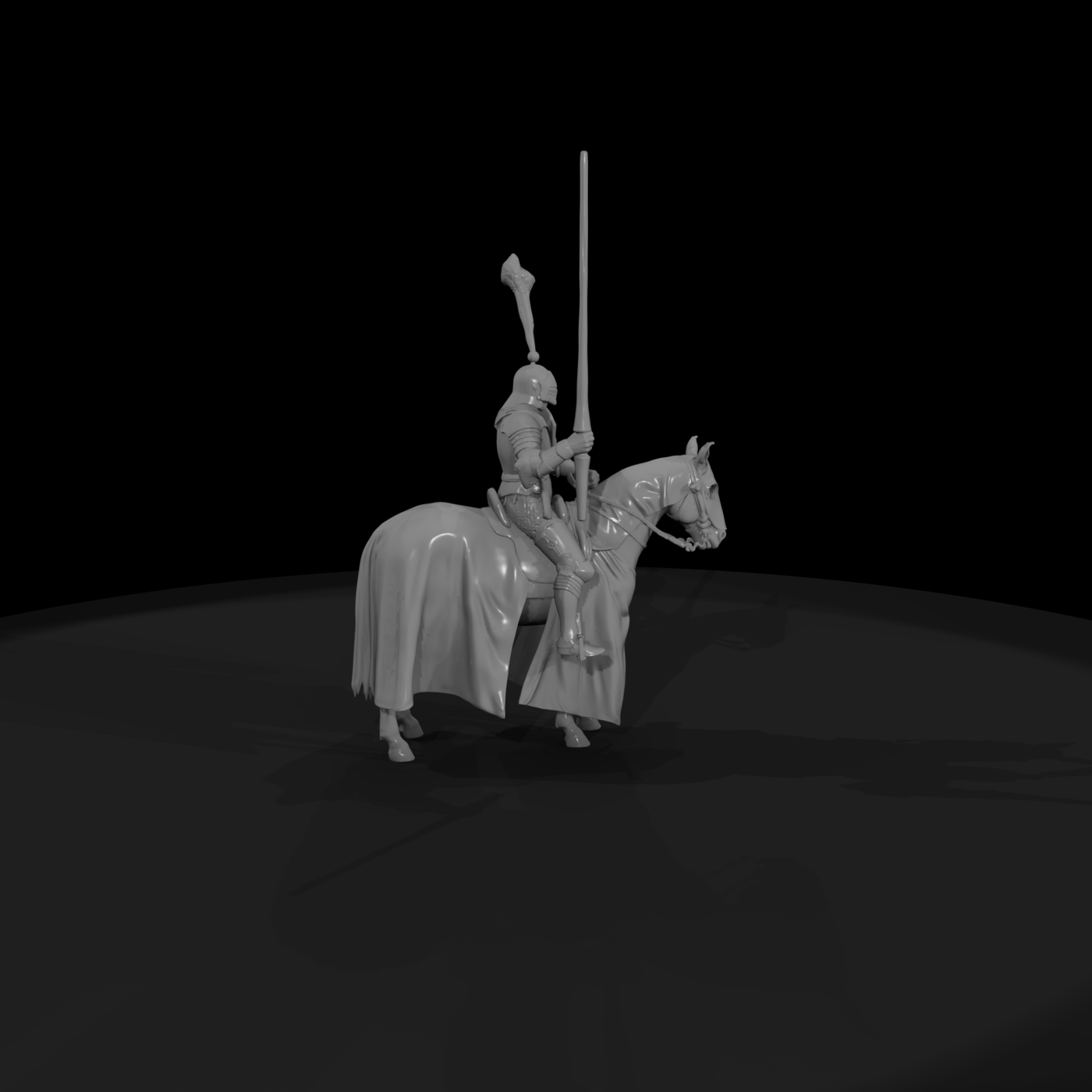Medieval Mounted Knight on Horse