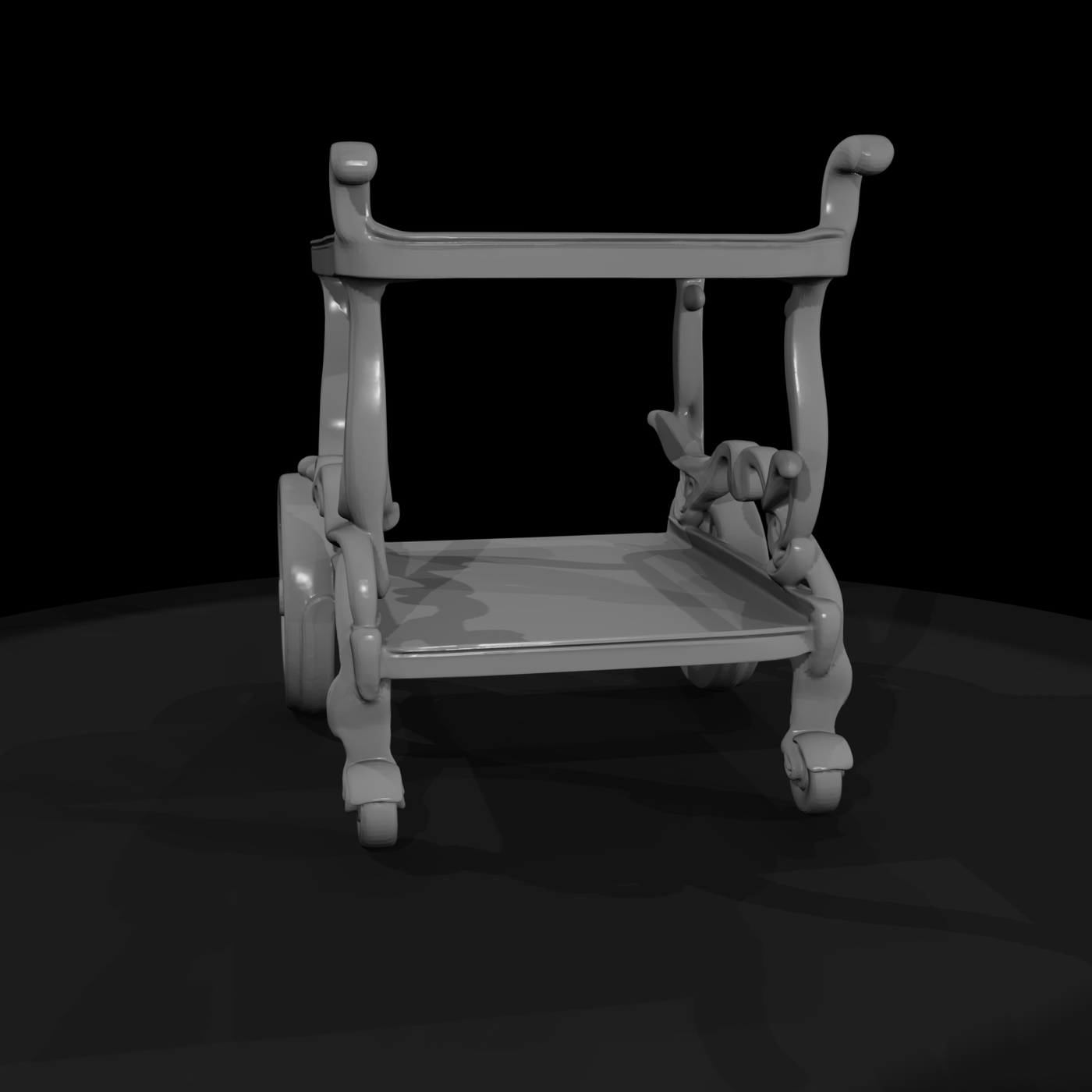 Victorian Ornate Two-Tier Tea Trolley (Serving Cart)