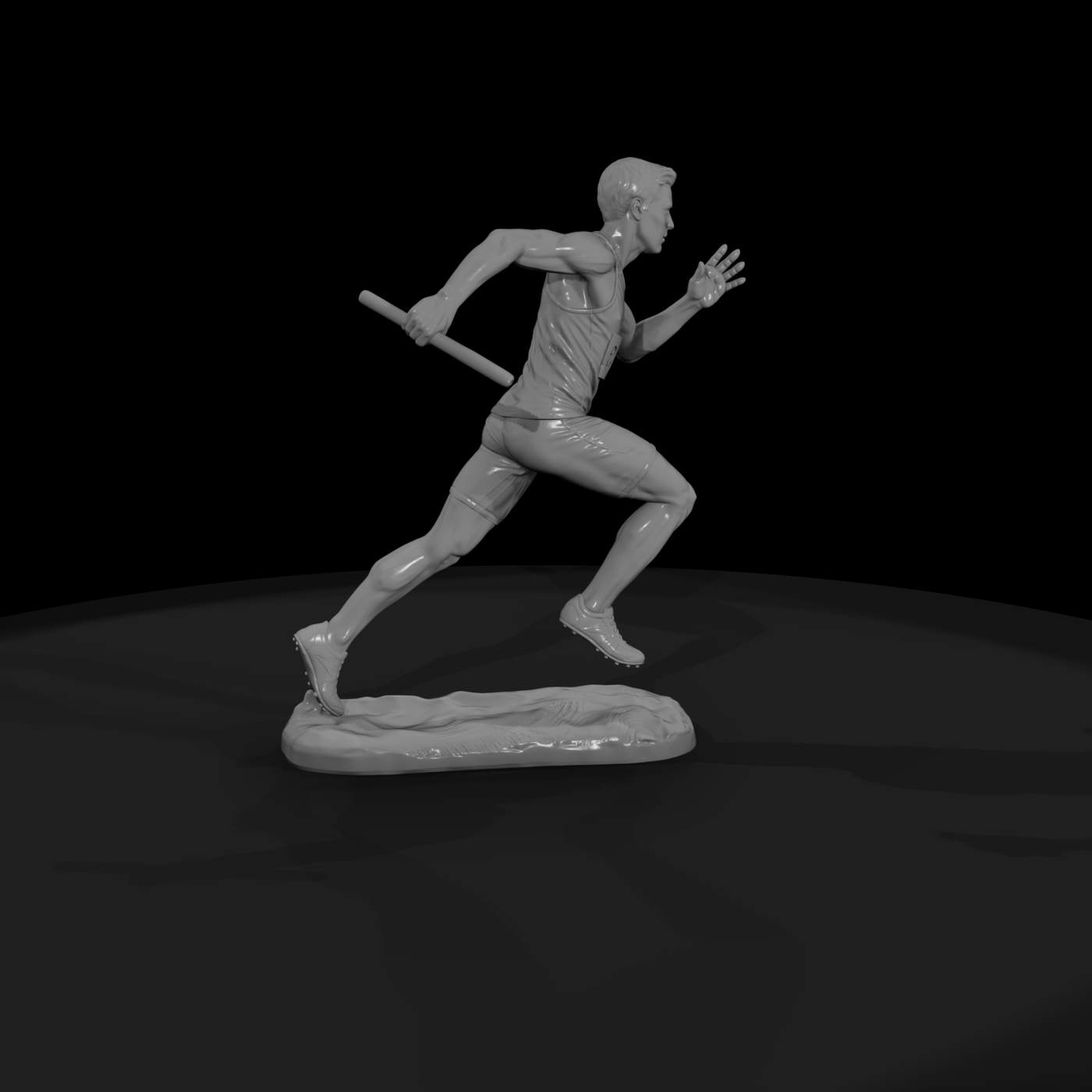 Sprinter Handing Off a Relay Baton