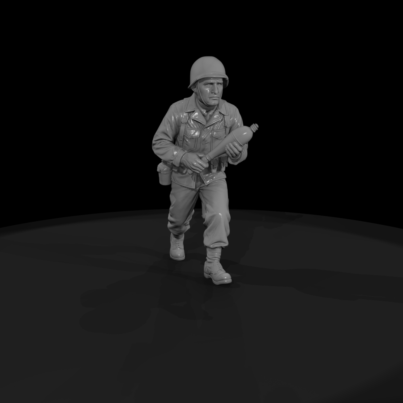 WWII Army Rifleman Advancing