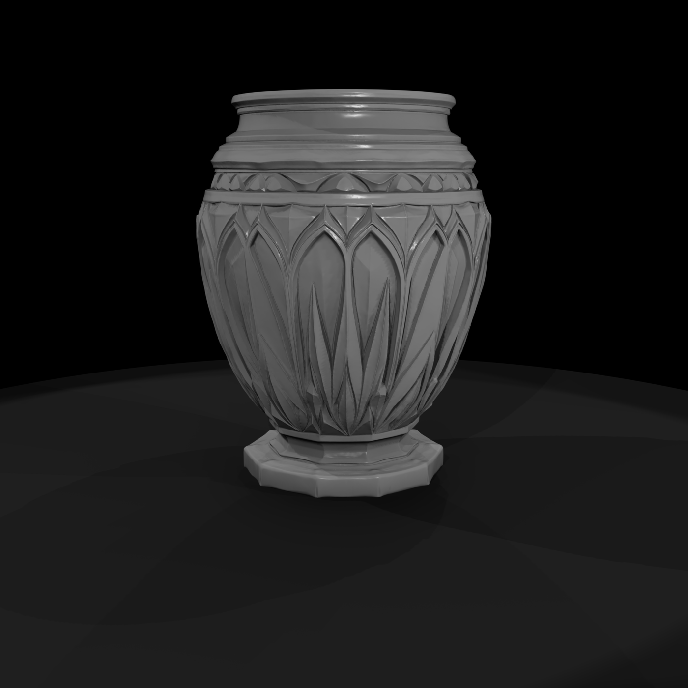 Stylized Carved Urn — & Model Railroad Ornament