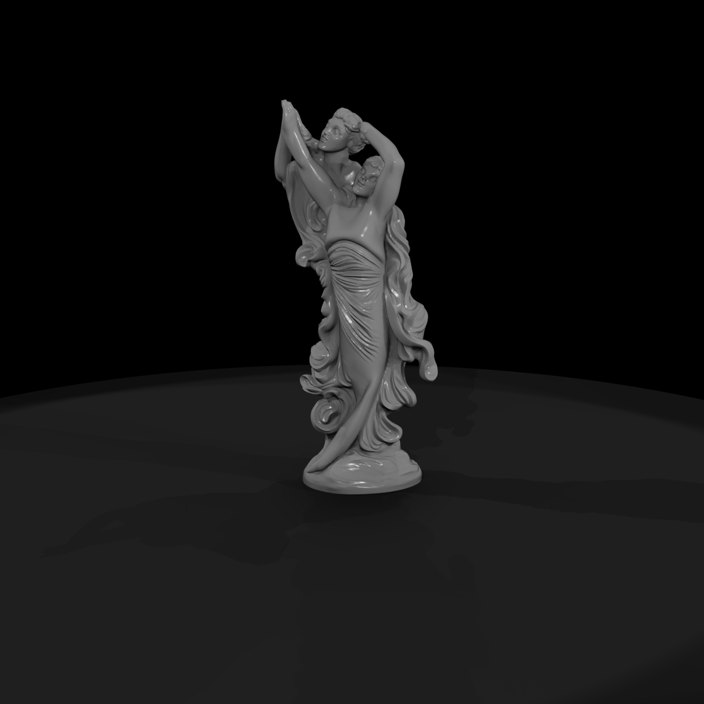 Neoclassical Dancing Couple Sculpture