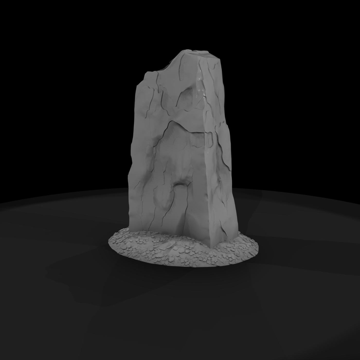 Standing Stone Monolith with Pebbled Base