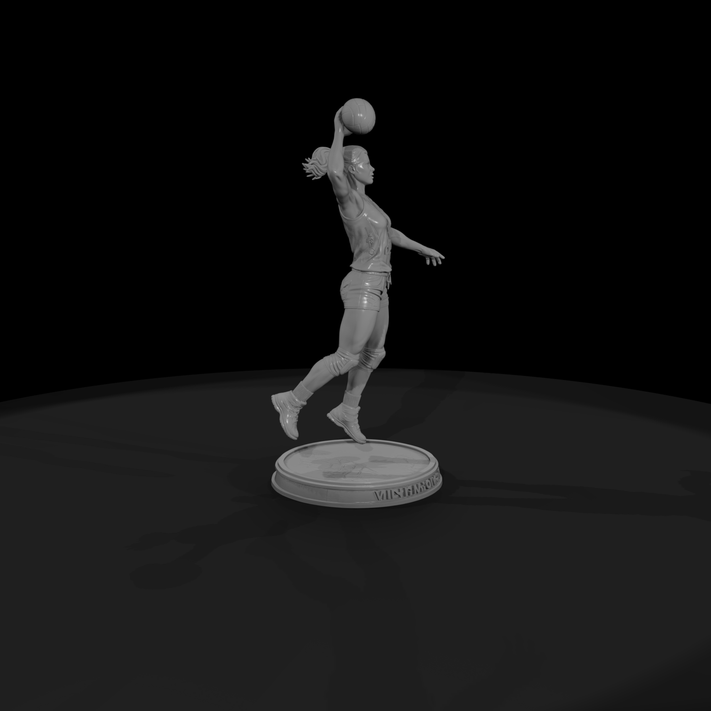 Volleyball Player Mid-Spike