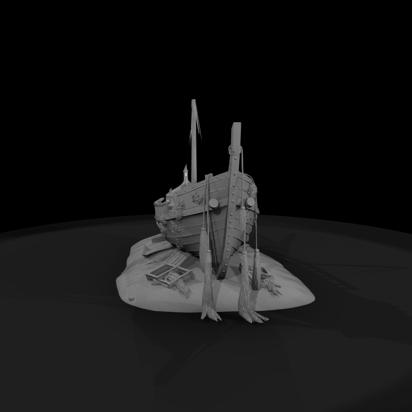 Beached Wooden Shipwreck