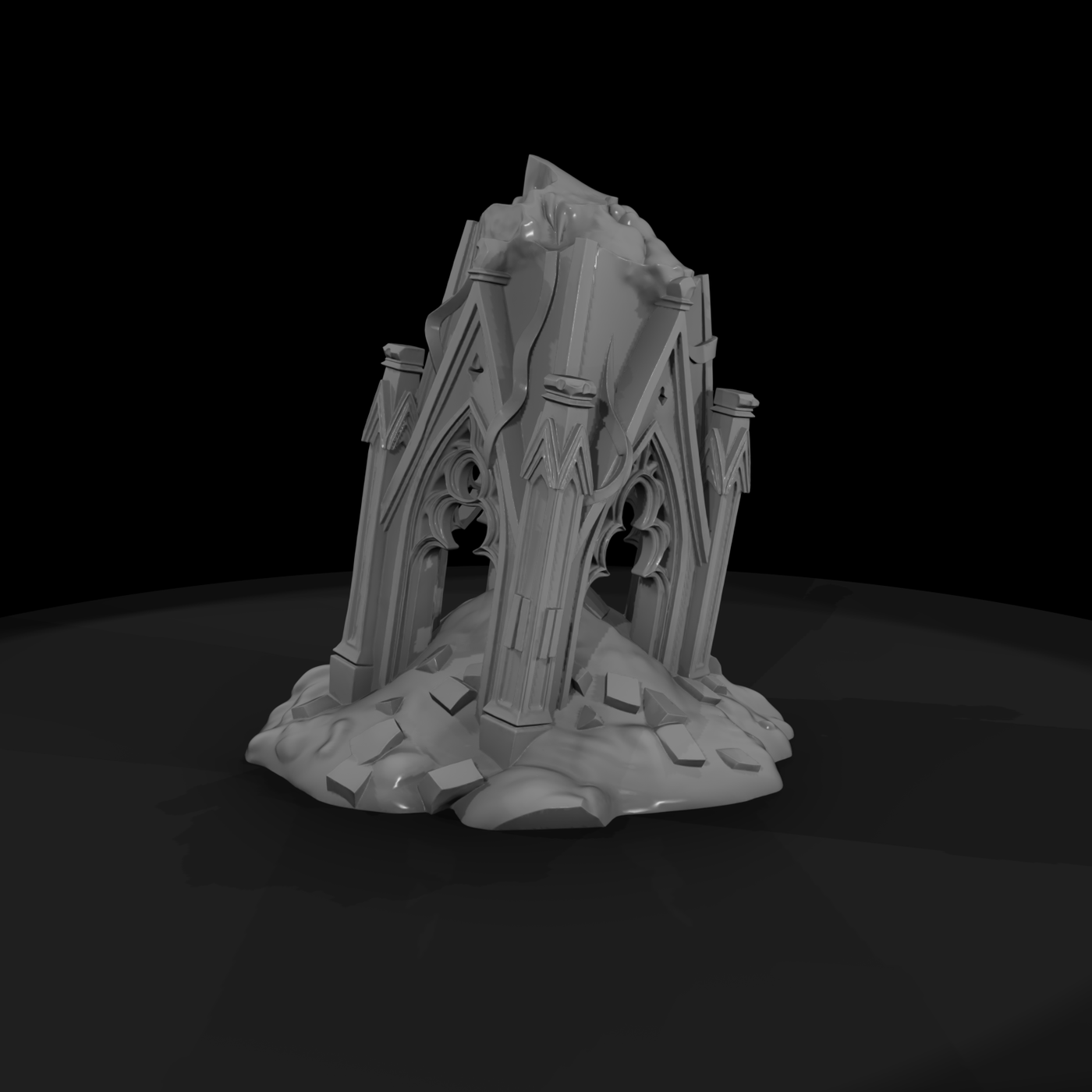 Ruined Gothic Tower — Terrain Accent