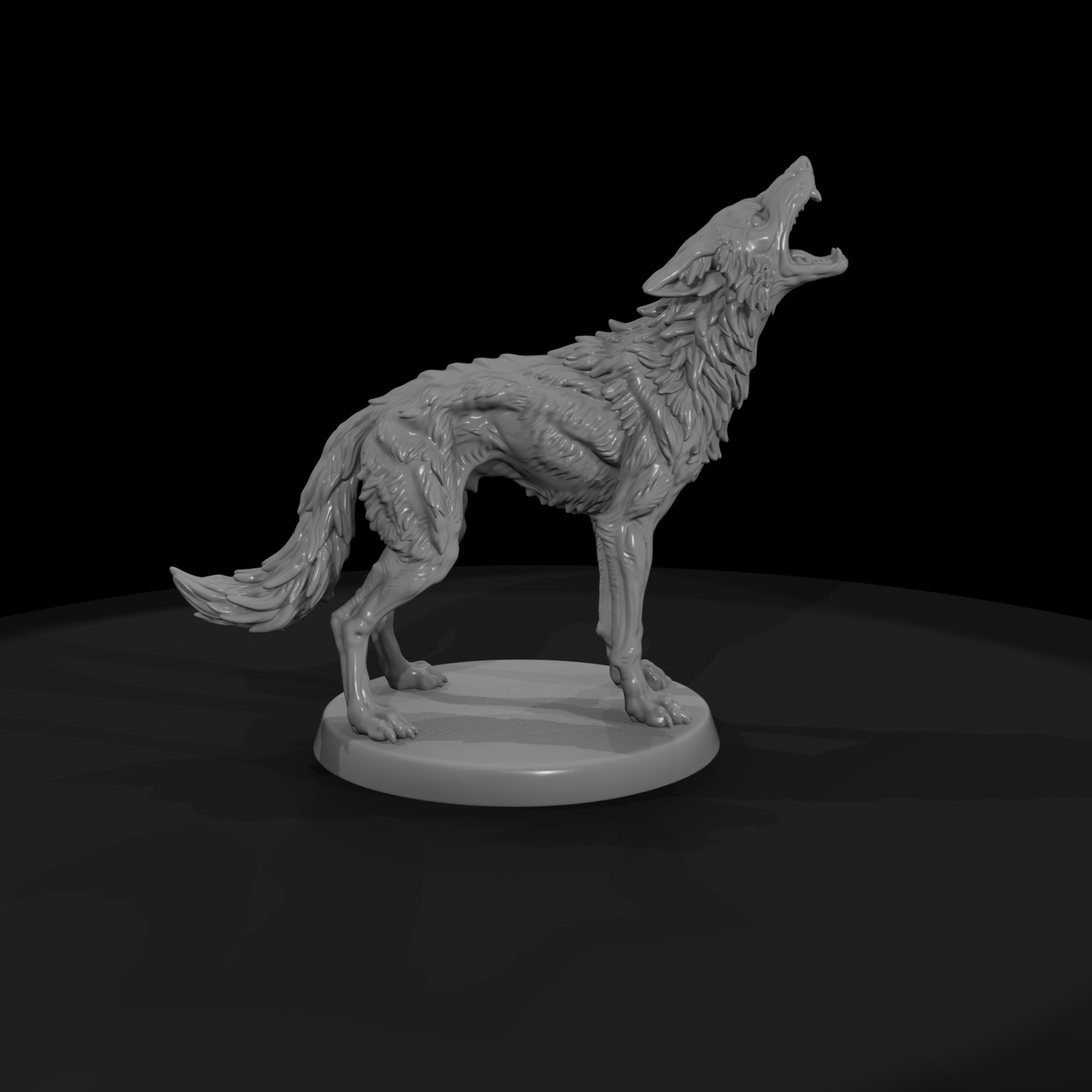 Howling Grey Wolf