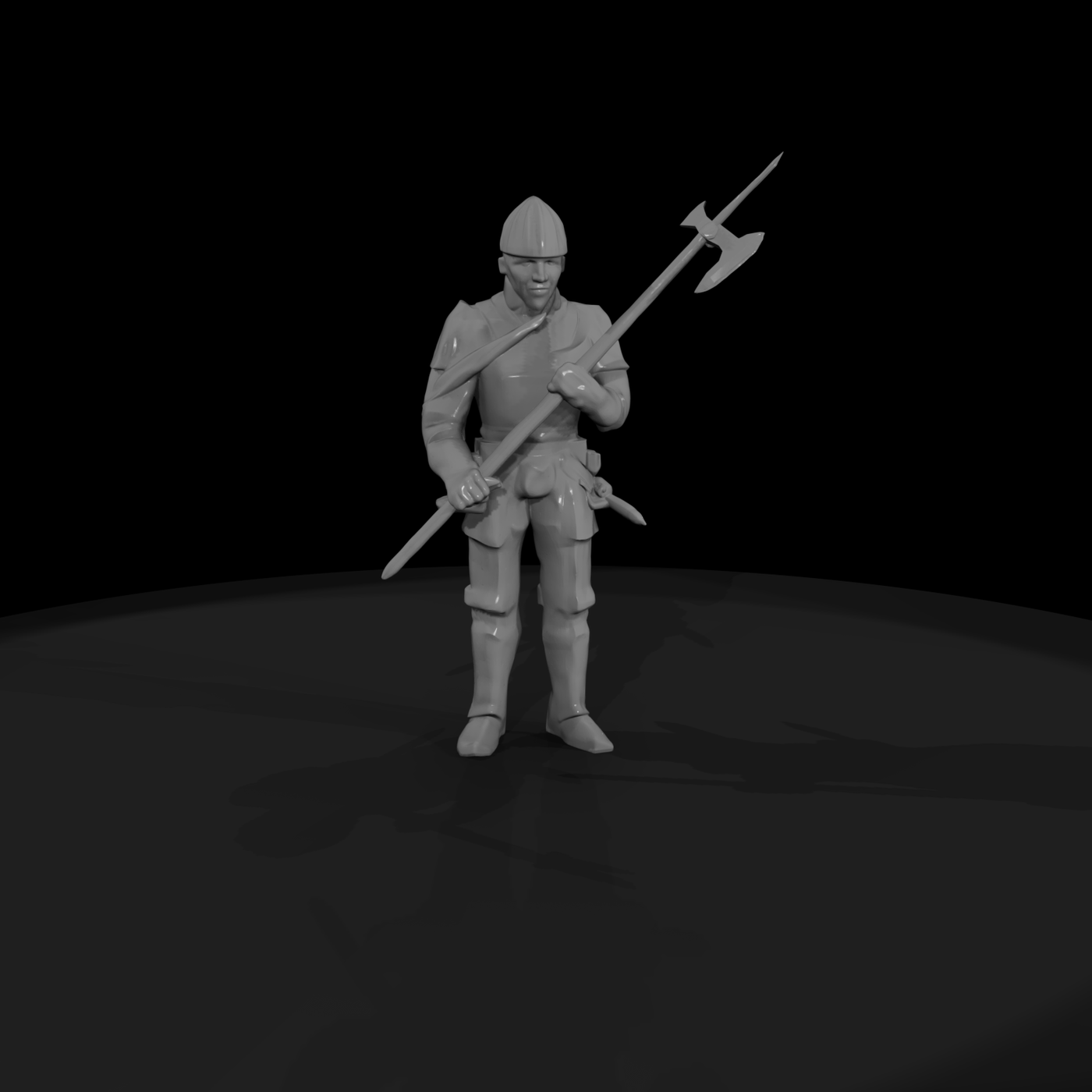 Medieval Armoured Halberdier