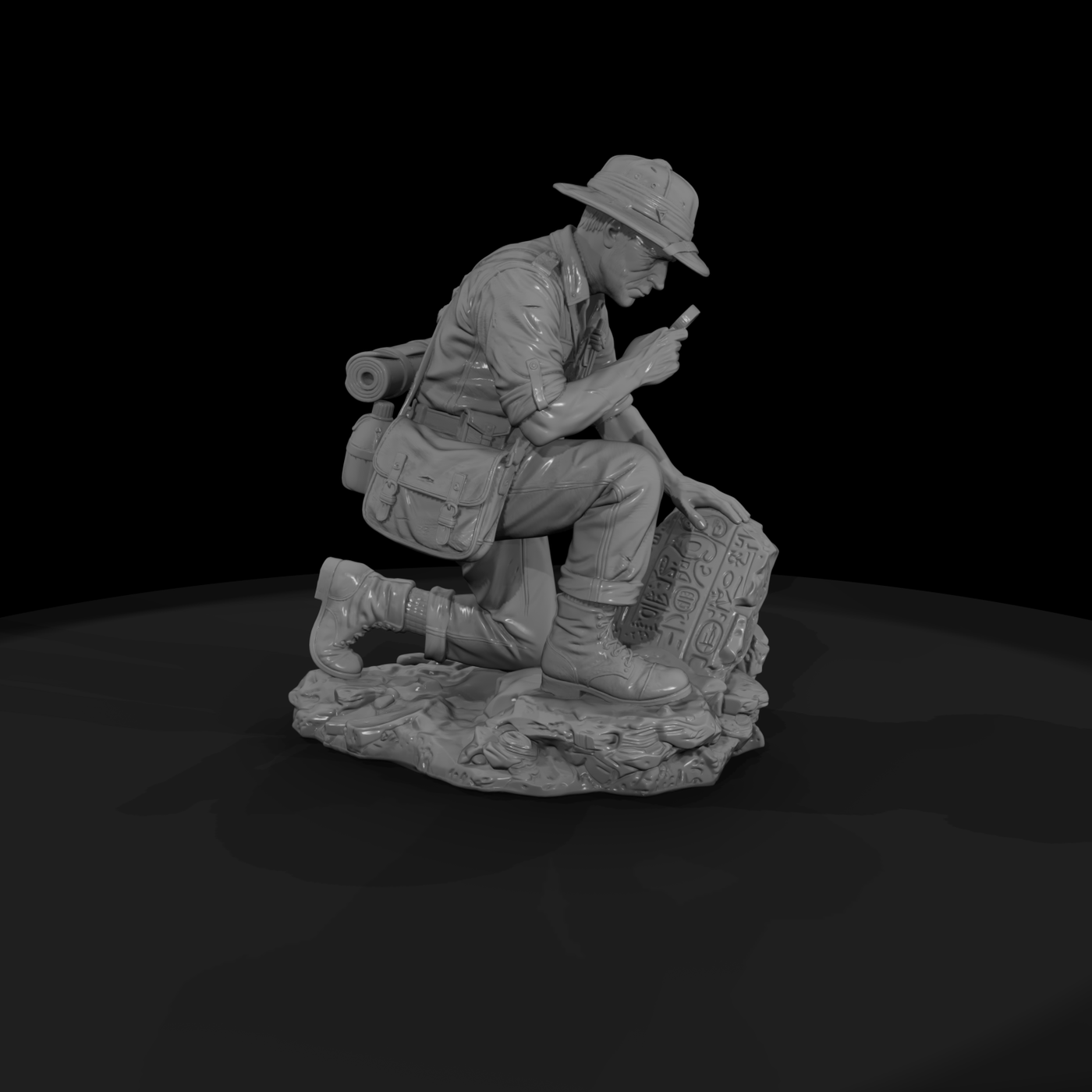 Pith-Helmet Explorer with Magnifier