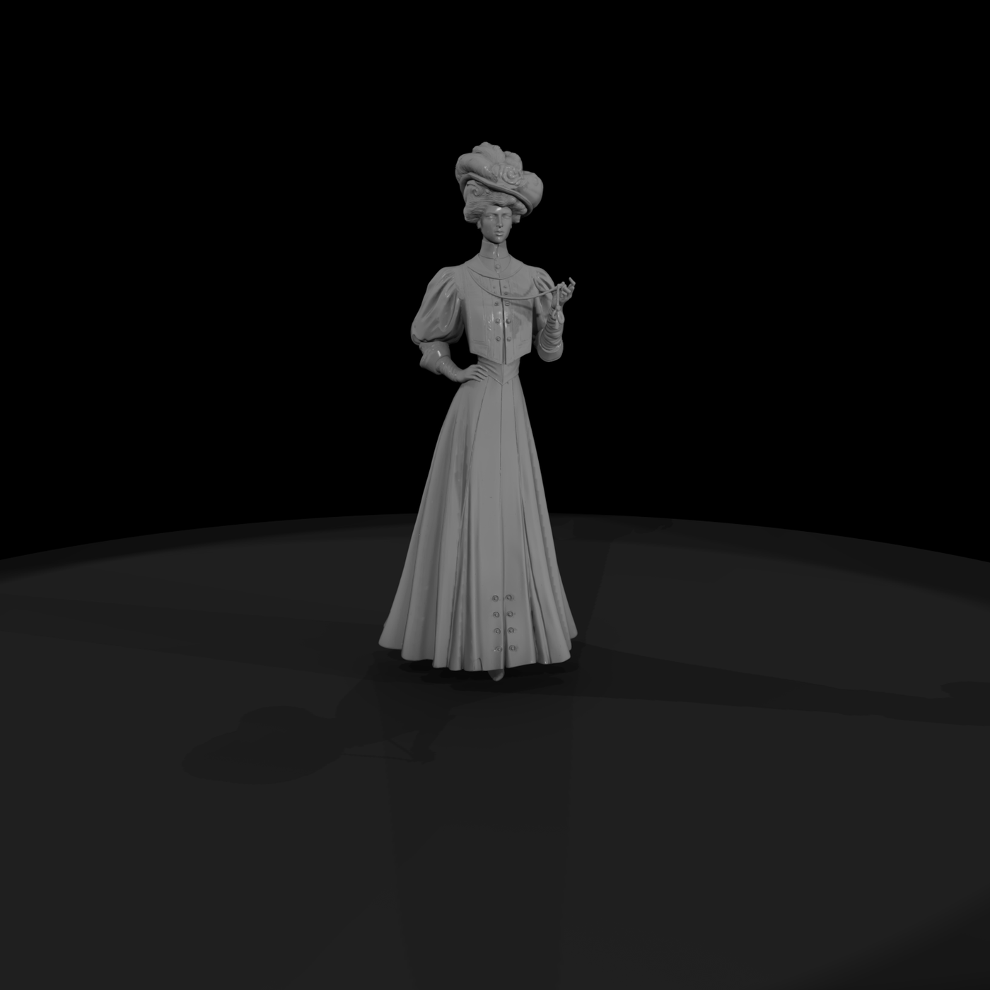 Edwardian Lady with Large Hat