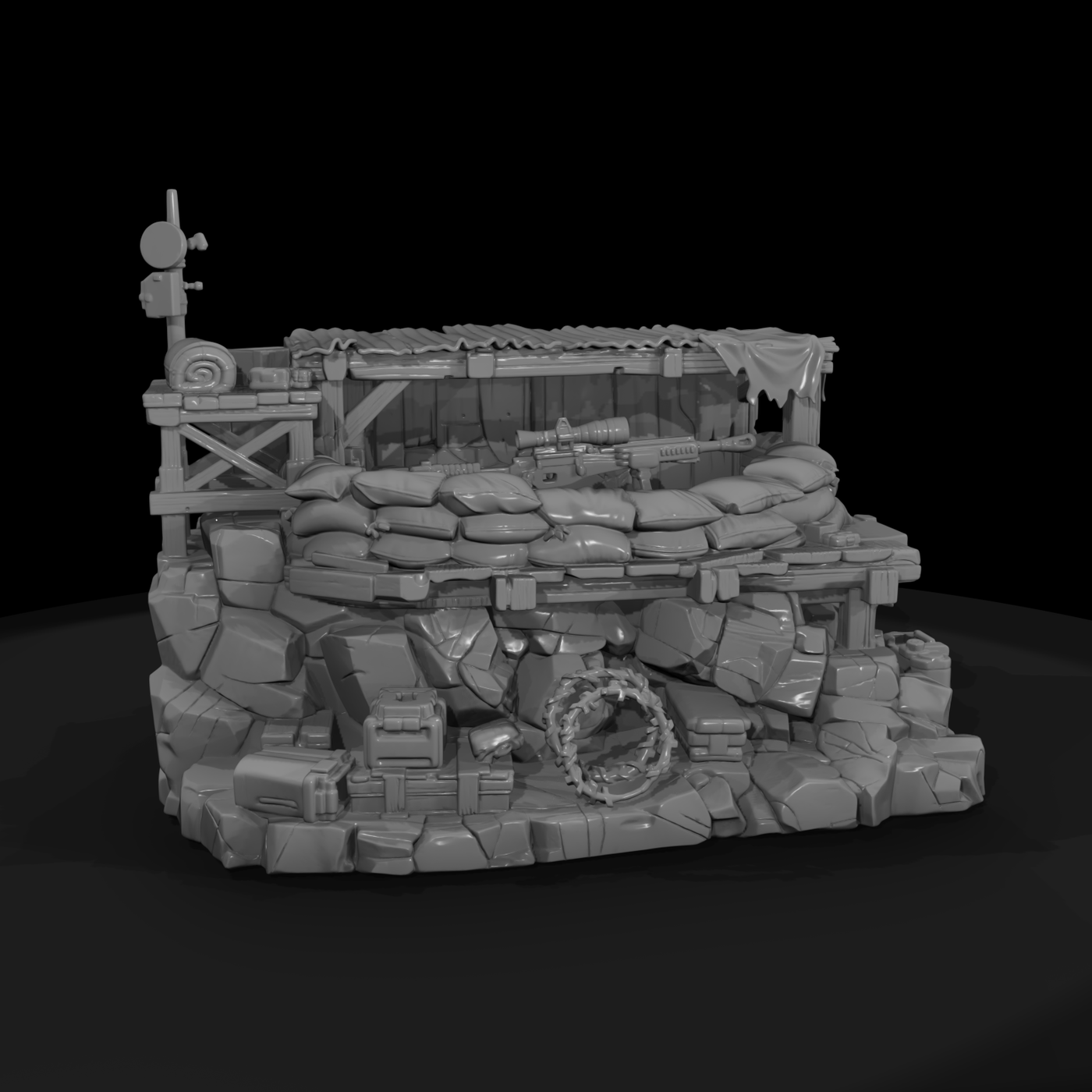 Sniper Nest Sandbag Emplacement