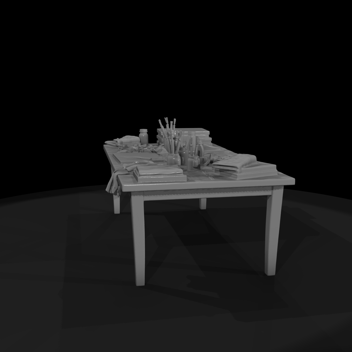 Art Supplies Table