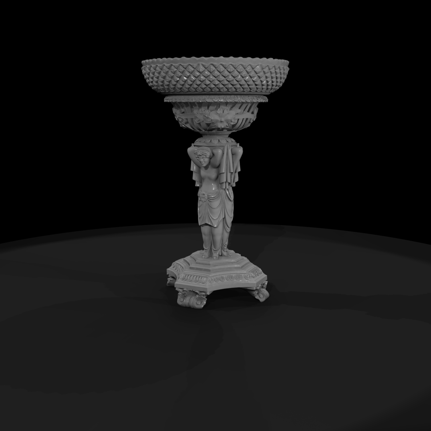 Neoclassical Caryatid Pedestal Compote