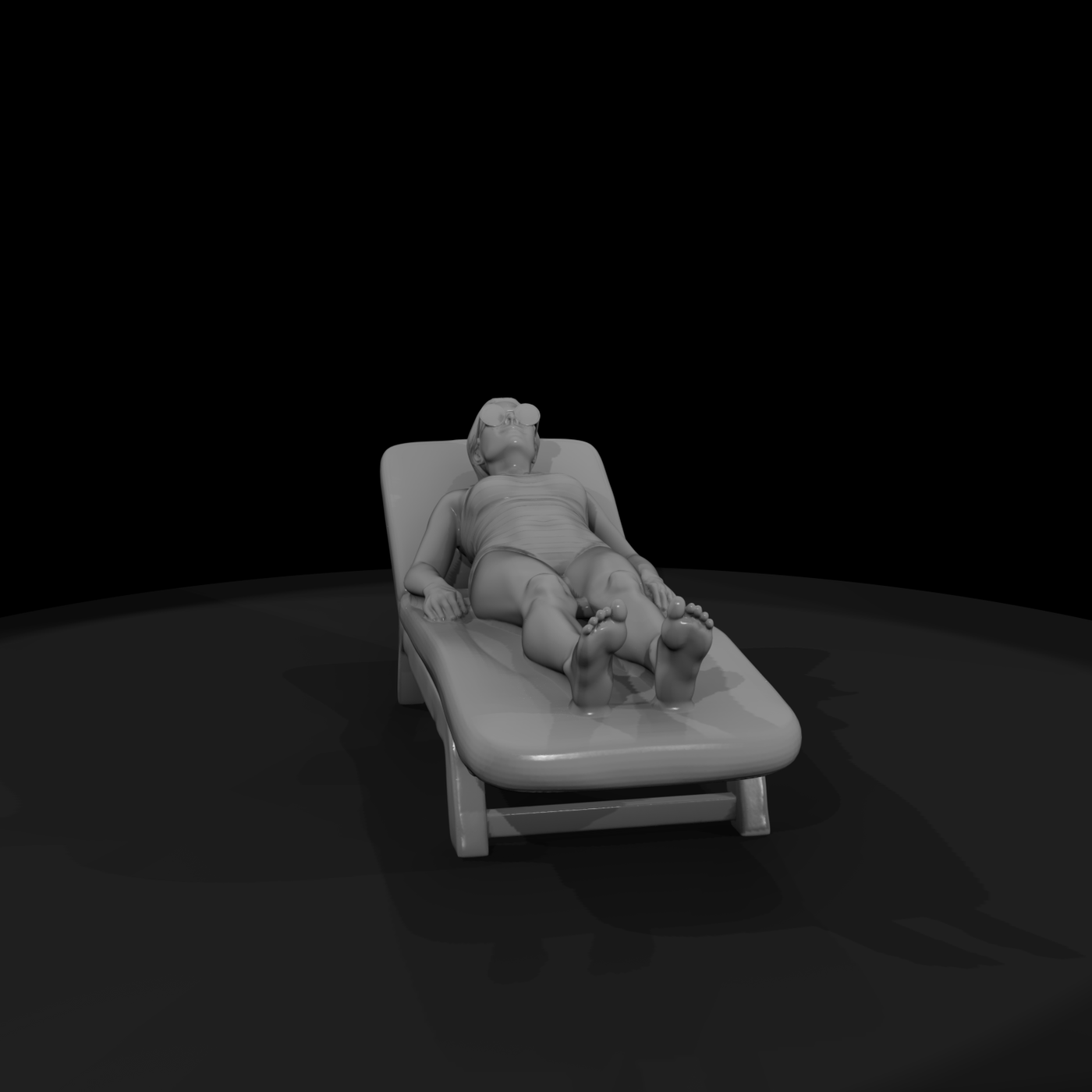 1980s Miami Beach Parent Sunbathing Figure
