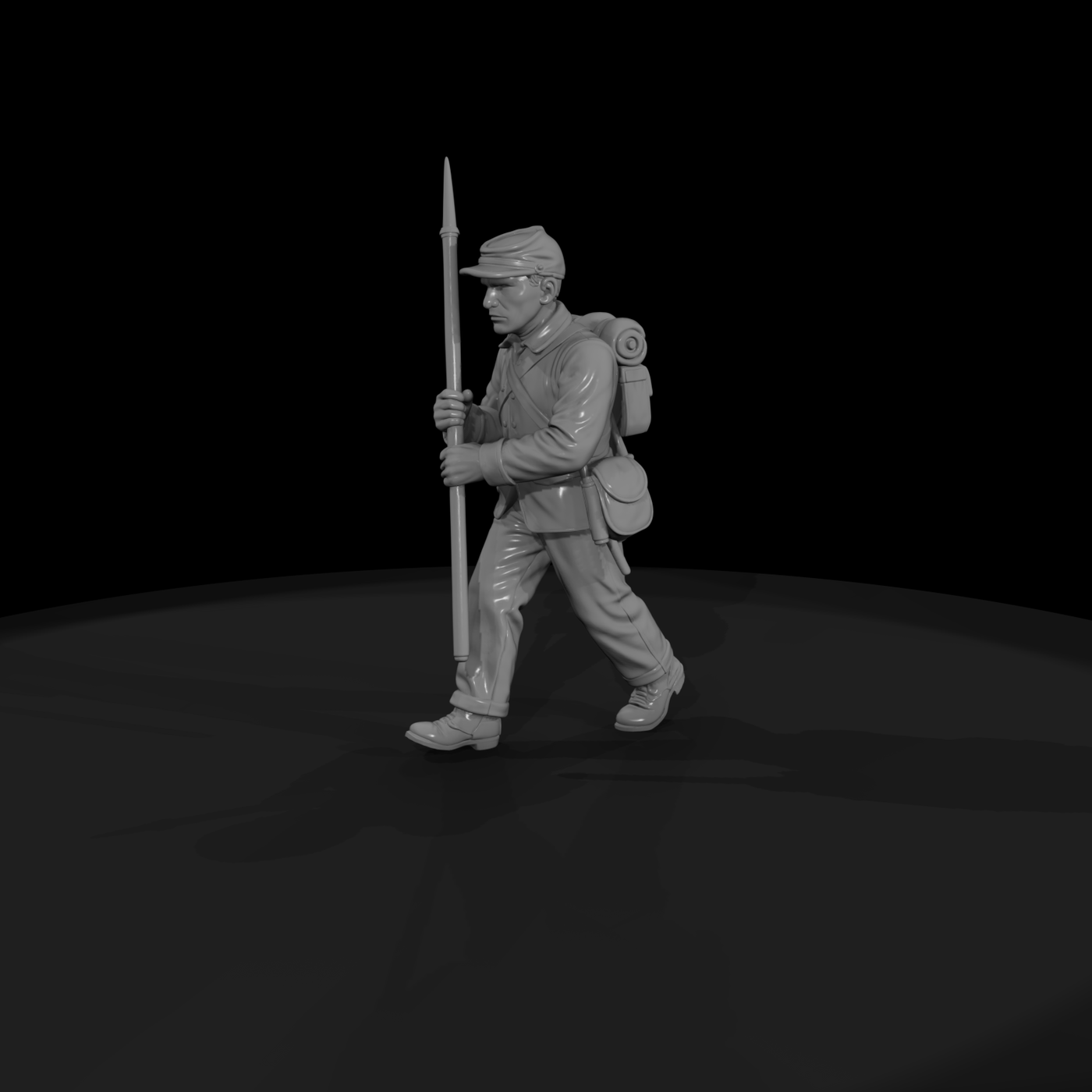 Union Civil War Infantryman Marching