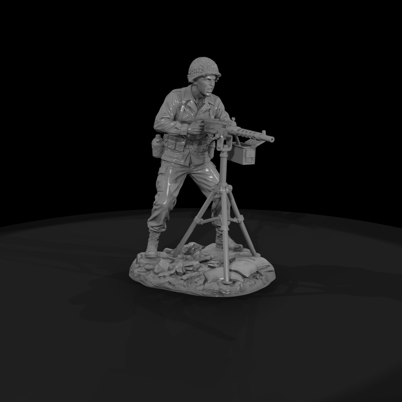 Ww2H 064 United States Marine Machine Gunner