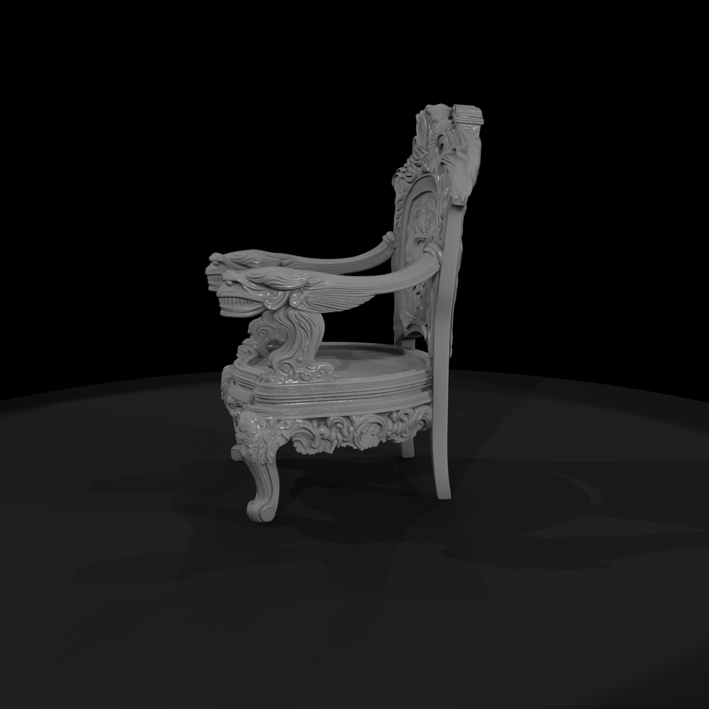 Baroque Dragon Throne Armchair