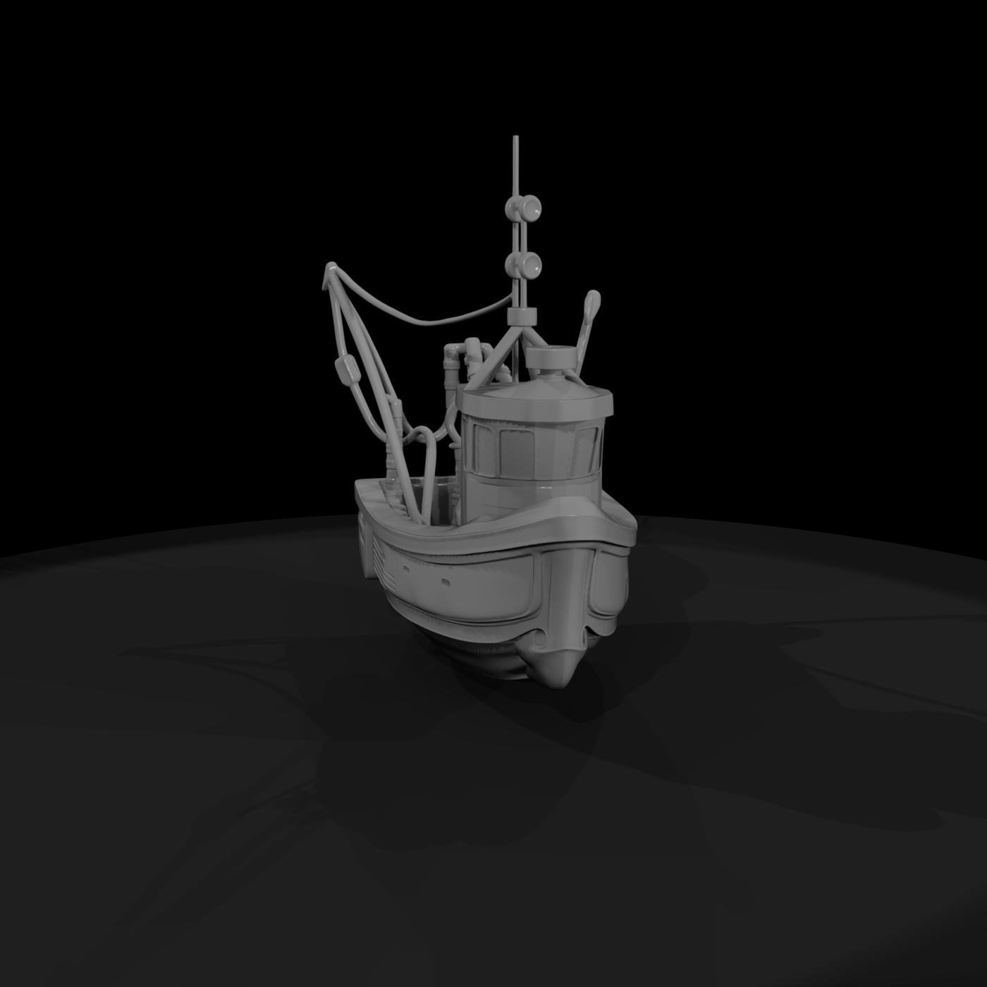 Stylized Fishing Trawler Boat