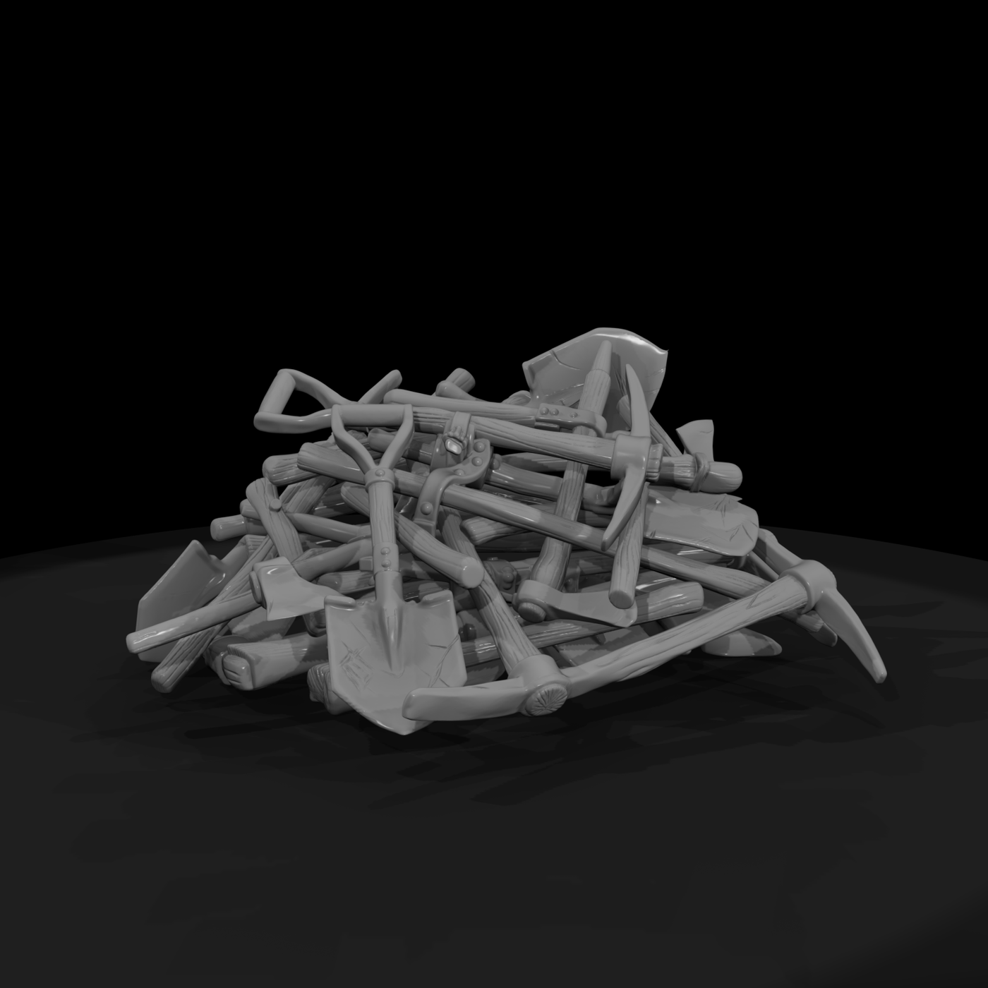 Mil 039 Civil War Entrenching Tool Pile