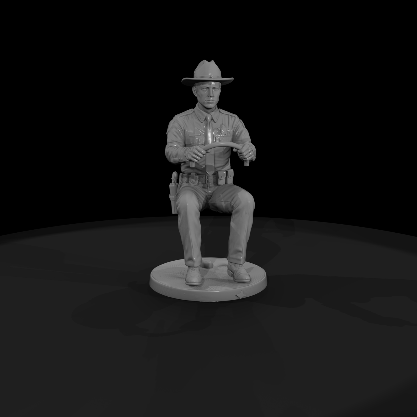 1950s Rural Deputy Seated at the Wheel